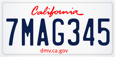 CA license plate 7MAG345