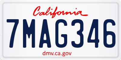 CA license plate 7MAG346
