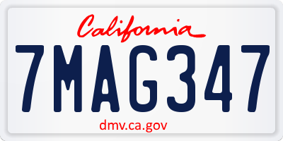 CA license plate 7MAG347