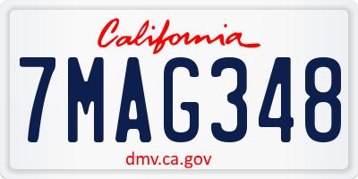 CA license plate 7MAG348