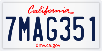 CA license plate 7MAG351