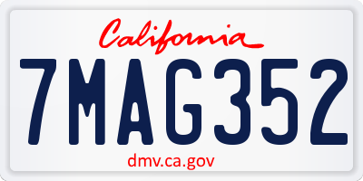 CA license plate 7MAG352
