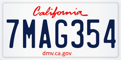 CA license plate 7MAG354