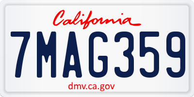 CA license plate 7MAG359