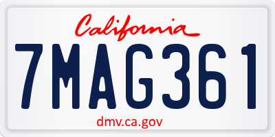 CA license plate 7MAG361