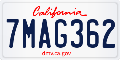 CA license plate 7MAG362