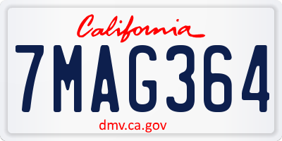 CA license plate 7MAG364
