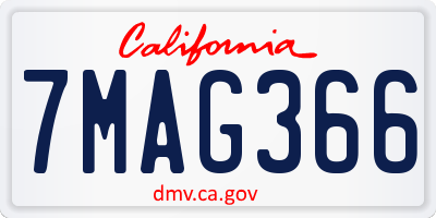 CA license plate 7MAG366