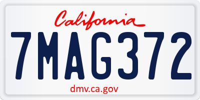 CA license plate 7MAG372