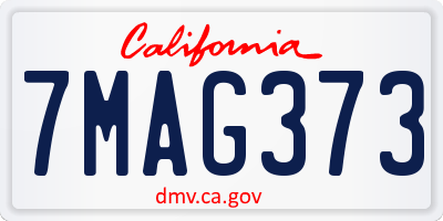 CA license plate 7MAG373