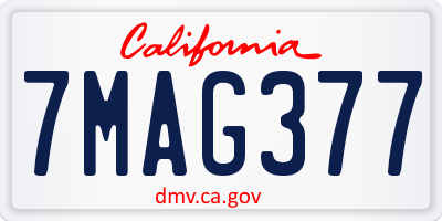 CA license plate 7MAG377