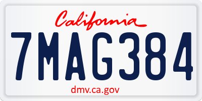 CA license plate 7MAG384