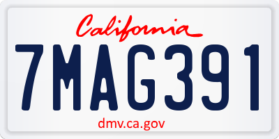 CA license plate 7MAG391