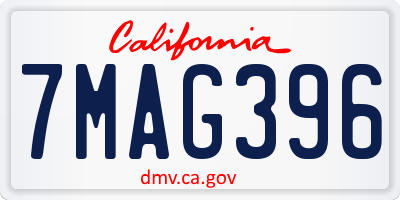 CA license plate 7MAG396