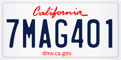 CA license plate 7MAG401