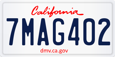 CA license plate 7MAG402