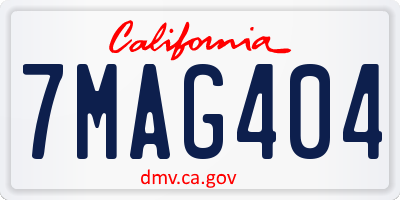 CA license plate 7MAG404