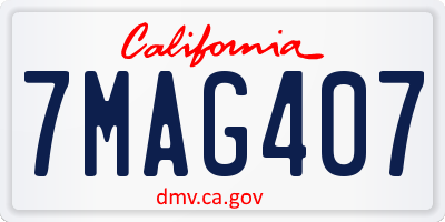 CA license plate 7MAG407