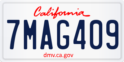 CA license plate 7MAG409