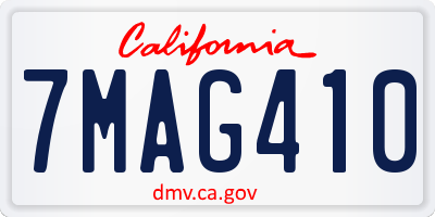 CA license plate 7MAG410