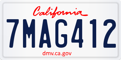 CA license plate 7MAG412