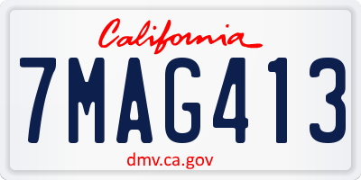 CA license plate 7MAG413