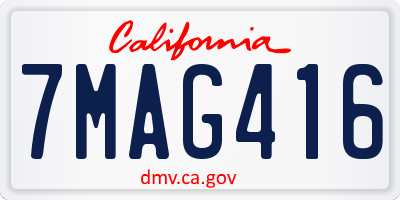 CA license plate 7MAG416