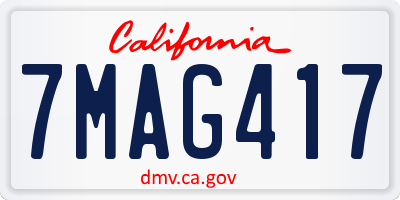 CA license plate 7MAG417