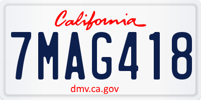 CA license plate 7MAG418