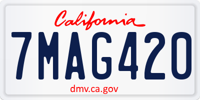 CA license plate 7MAG420