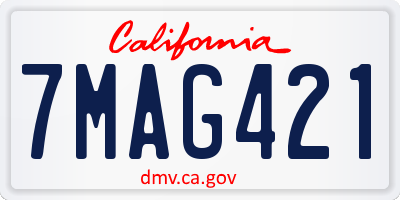 CA license plate 7MAG421