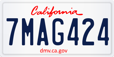 CA license plate 7MAG424