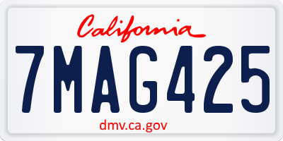 CA license plate 7MAG425