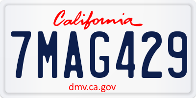CA license plate 7MAG429