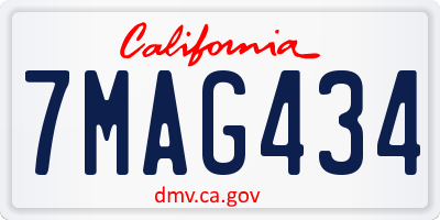 CA license plate 7MAG434