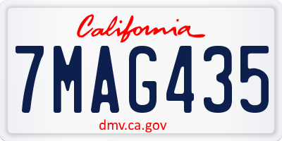 CA license plate 7MAG435