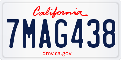 CA license plate 7MAG438