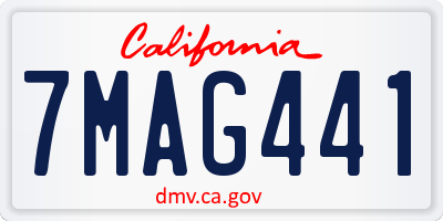 CA license plate 7MAG441