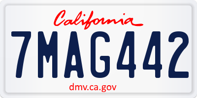 CA license plate 7MAG442