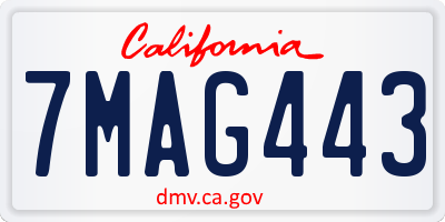 CA license plate 7MAG443
