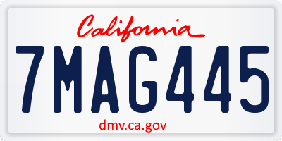 CA license plate 7MAG445