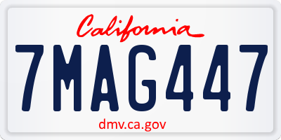 CA license plate 7MAG447