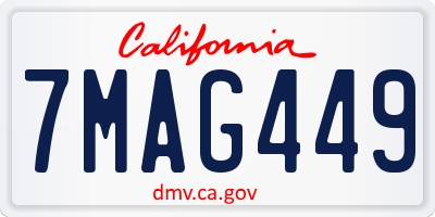 CA license plate 7MAG449