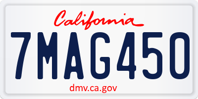 CA license plate 7MAG450