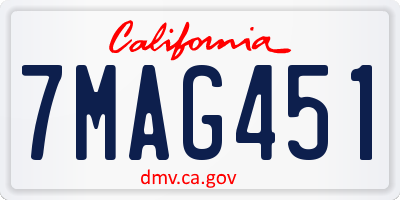 CA license plate 7MAG451