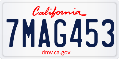 CA license plate 7MAG453