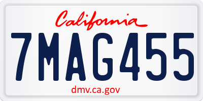 CA license plate 7MAG455