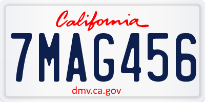 CA license plate 7MAG456
