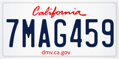 CA license plate 7MAG459