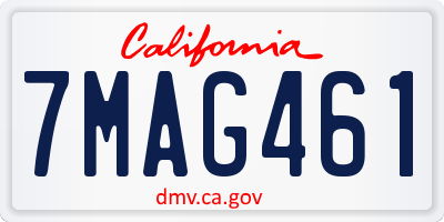 CA license plate 7MAG461